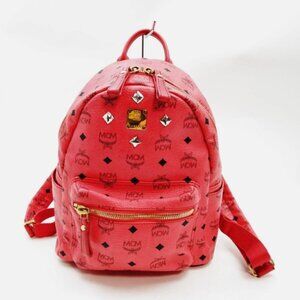 MCM Studs Backpack in Visetos Red